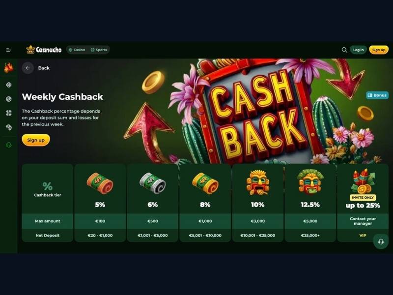 Welcome package at Casinacho Casino in the Canadian comparison — a realistic assessment